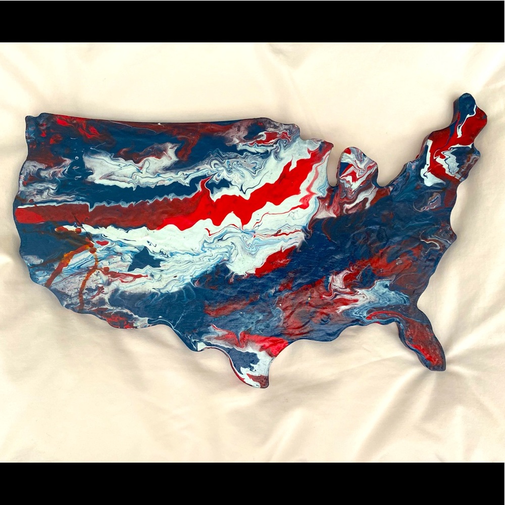 🇺🇸 I L❤️VE AMERICA Original Artwork On Wood #UnitedStates Of Delusion 🙏🏼🇺🇸